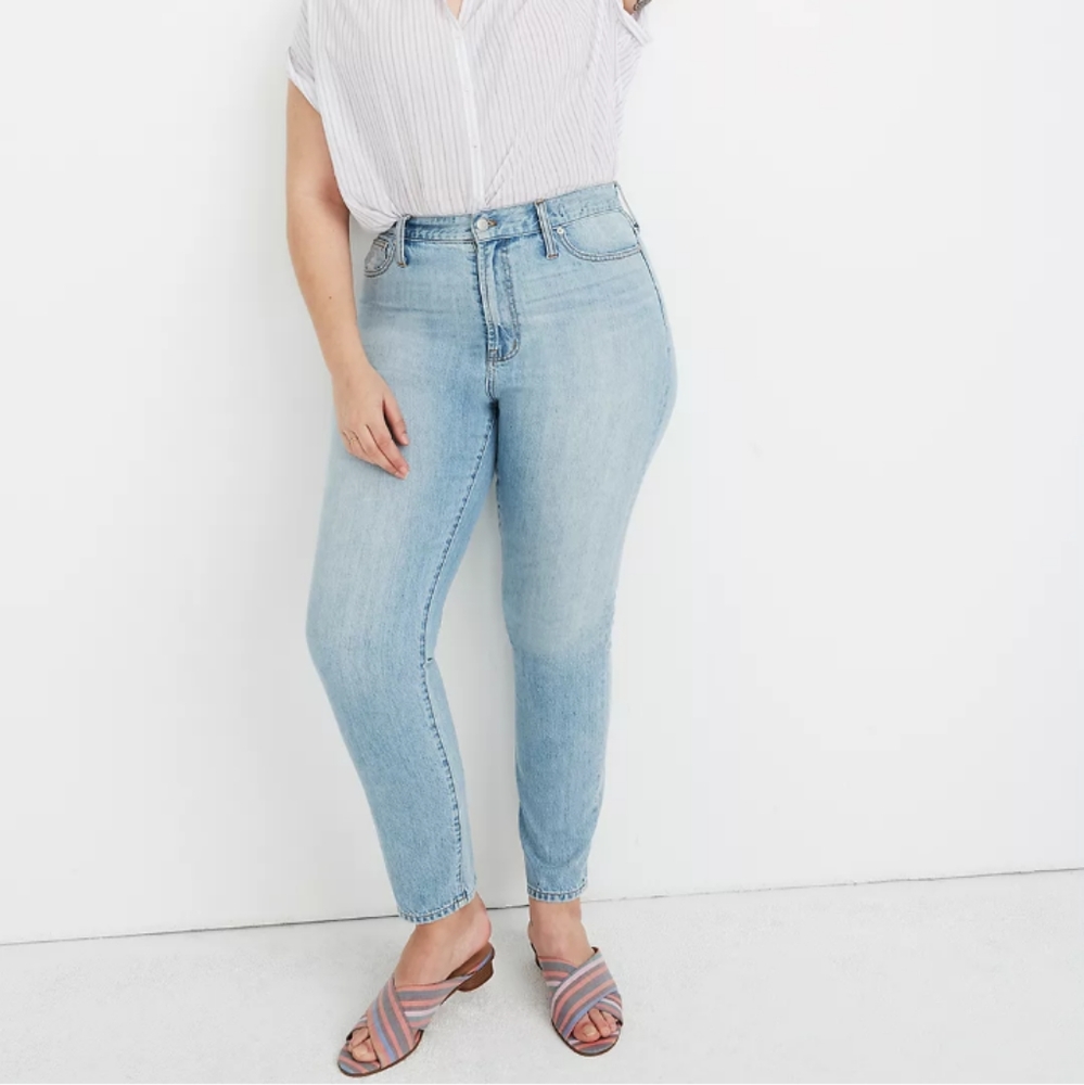 Madewell Light Wash The Curvy Perfect Vintage Jeans Petite High Rise Pants